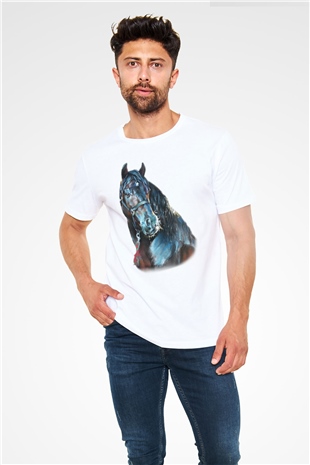 At Beyaz Unisex Tişört T-Shirt - TişörtFabrikası