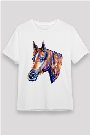 At Beyaz Unisex Tişört T-Shirt - TişörtFabrikası