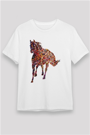 At Beyaz Unisex Tişört T-Shirt - TişörtFabrikası