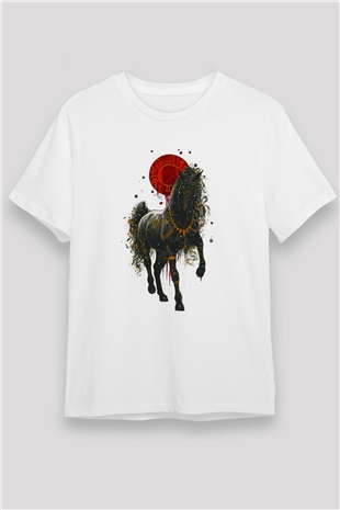At Beyaz Unisex Tişört T-Shirt - TişörtFabrikası