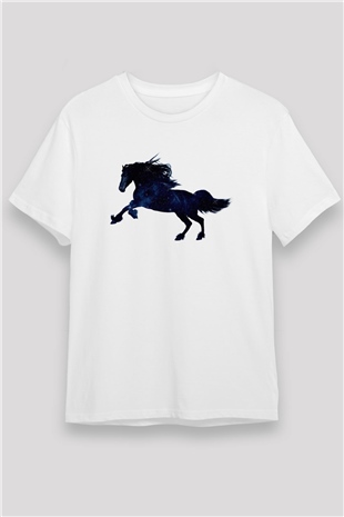 At Beyaz Unisex Tişört T-Shirt - TişörtFabrikası