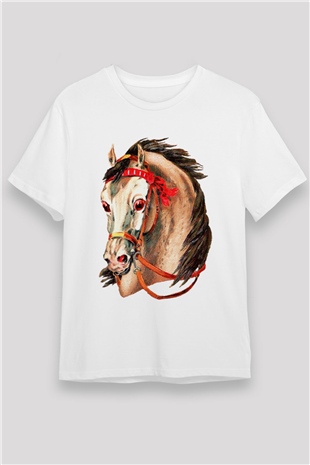 At Beyaz Unisex Tişört T-Shirt - TişörtFabrikası