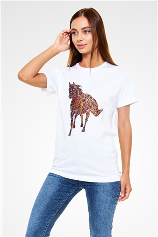 At Beyaz Unisex Tişört T-Shirt - TişörtFabrikası