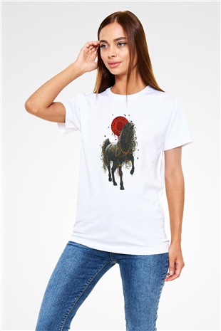 At Beyaz Unisex Tişört T-Shirt - TişörtFabrikası