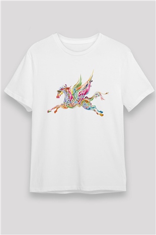 At Beyaz Unisex Tişört T-Shirt - TişörtFabrikası