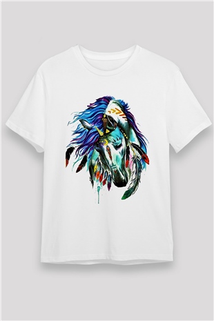 At Beyaz Unisex Tişört T-Shirt - TişörtFabrikası