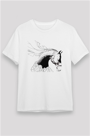 At Beyaz Unisex Tişört T-Shirt - TişörtFabrikası