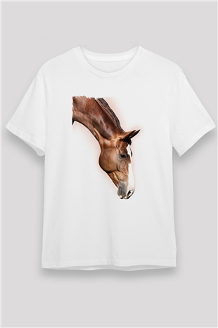 At Beyaz Unisex Tişört T-Shirt - TişörtFabrikası