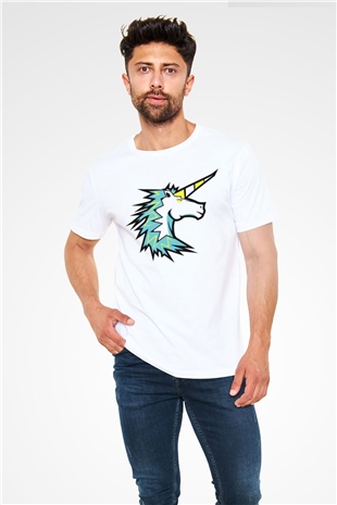 At Beyaz Unisex Tişört T-Shirt - TişörtFabrikası
