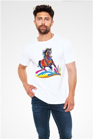At Beyaz Unisex Tişört T-Shirt - TişörtFabrikası
