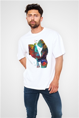 At Beyaz Oversize Tişört Oversize T-shirt - TişörtFabrikası
