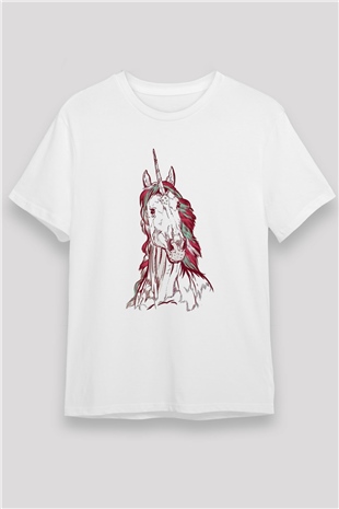 At Beyaz Unisex Tişört T-Shirt - TişörtFabrikası