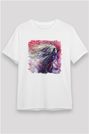 At Beyaz Unisex Tişört T-Shirt - TişörtFabrikası