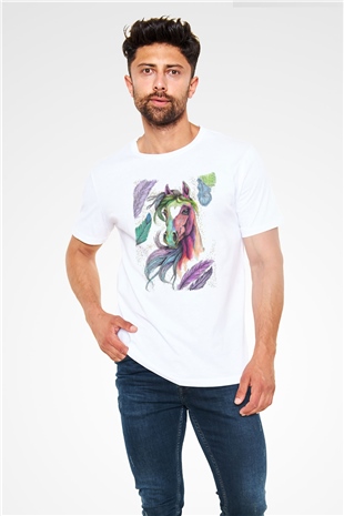 At Beyaz Unisex Tişört T-Shirt - TişörtFabrikası
