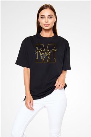 At Siyah Unisex Oversize Tişört T-Shirt