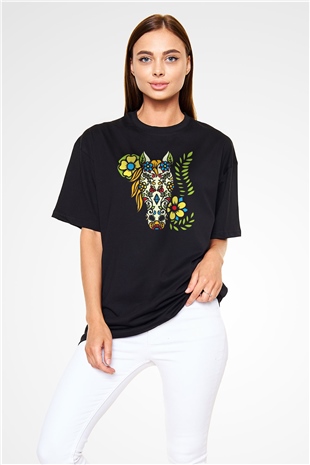 At Siyah Unisex Oversize Tişört T-Shirt