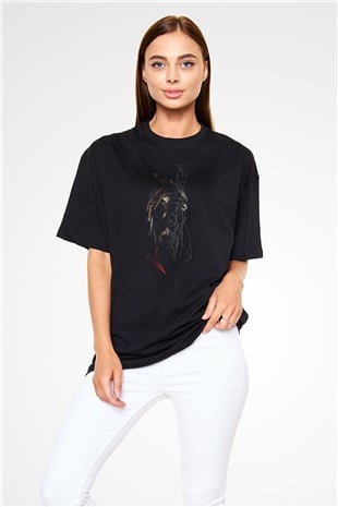 At Siyah Oversize Tişört Oversize T-shirt - TişörtFabrikası