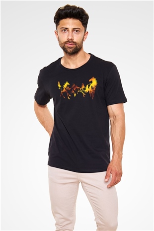 At Siyah Unisex Tişört T-Shirt - TişörtFabrikası