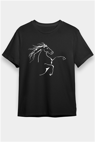 At Siyah Unisex Tişört T-Shirt - TişörtFabrikası