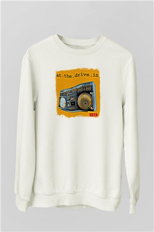 At the Drive-In Baskılı Unisex Beyaz Sweatshirt