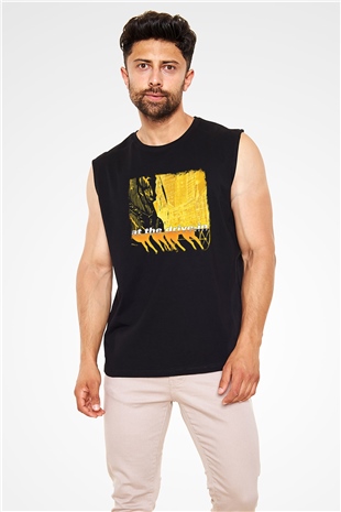 At the Drive-In Baskılı Unisex Siyah Kolsuz Tişört