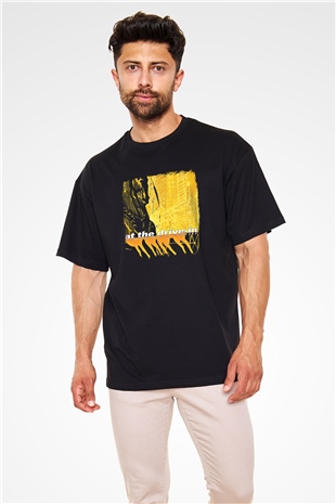 At the Drive-In Baskılı Unisex Siyah Oversize Tişört