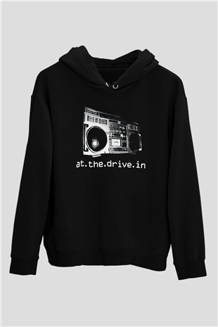 At the Drive-In Siyah Unisex Kapüşonlu Sweatshirt