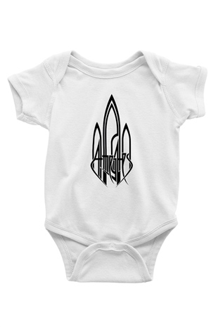 At The Gates Baskılı Beyaz Unisex Bebek Body - Zıbın