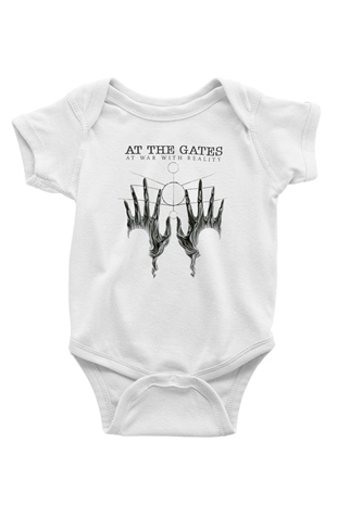 At The Gates Baskılı Beyaz Unisex Bebek Body - Zıbın