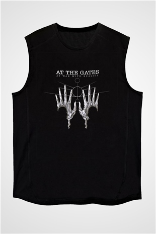 At The Gates Baskılı Unisex Siyah Kolsuz Tişört