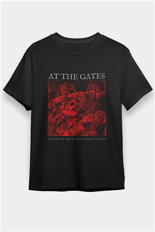 At The Gates Baskılı Unisex Siyah Tişört