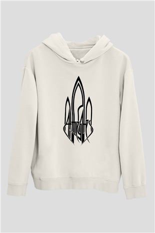 At The Gates Beyaz Unisex Kapşonlu Sweatshirt
