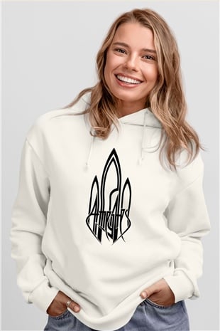 At The Gates Beyaz Unisex Kapşonlu Sweatshirt