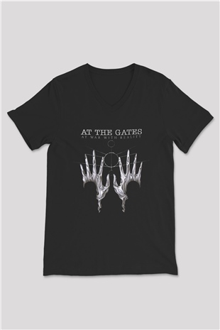 At The Gates Siyah Unisex V Yaka Tişört T-Shirt