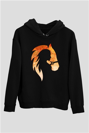 At ve KızSiyah  Unisex Hoodie