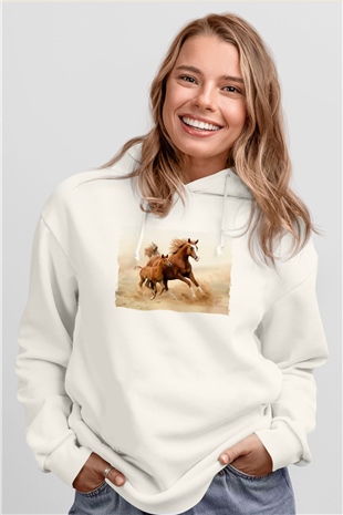 At ve YavrusuBeyaz  Unisex Hoodie