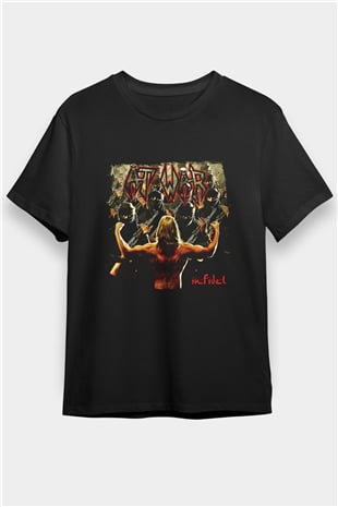 At War Baskılı Unisex Siyah Tişört