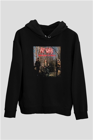At War Siyah Unisex Hoodie