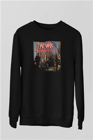 At War Siyah Unisex Sweatshirt