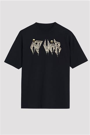 At War Siyah Oversize Tişört Oversize T-shirt - TişörtFabrikası