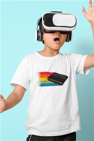 Atari Baskılı Beyaz Unisex Çocuk Tişört