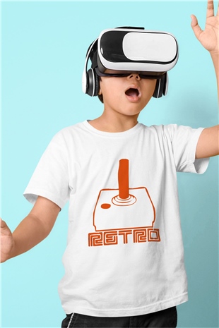 Atari Baskılı Beyaz Unisex Çocuk Tişört