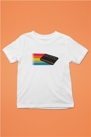 Atari Baskılı Beyaz Unisex Çocuk Tişört