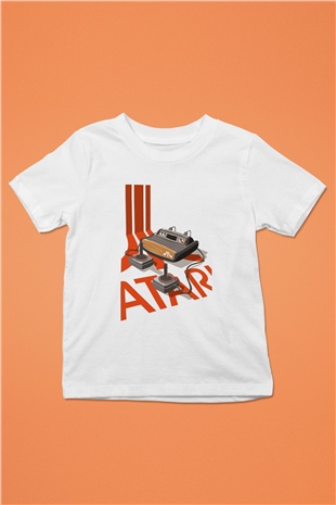 Atari Baskılı Beyaz Unisex Çocuk Tişört