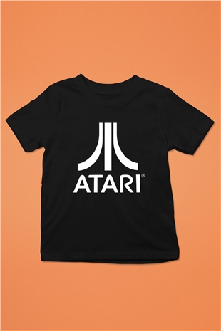 Atari Baskılı Siyah Unisex Çocuk Tişört