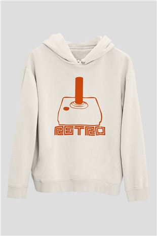 Atari Beyaz Unisex Kapşonlu Sweatshirt