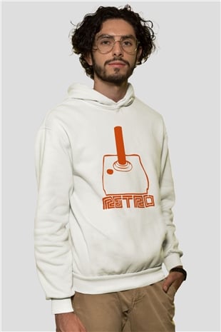 Atari Beyaz Unisex Kapşonlu Sweatshirt