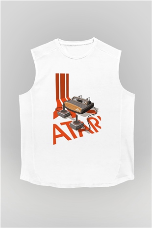 Atari Beyaz Unisex Kolsuz Tişört