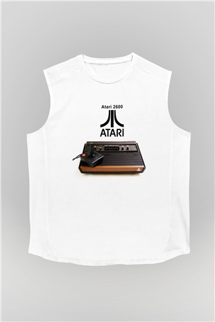 Atari Beyaz Unisex Kolsuz Tişört