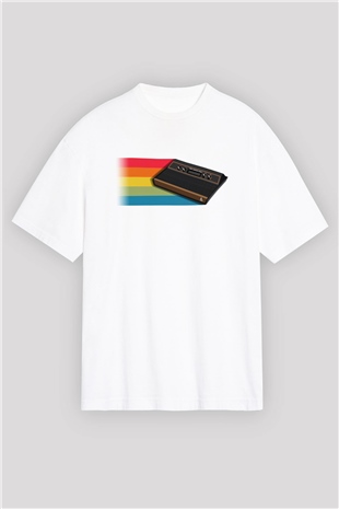 Atari Beyaz Unisex Oversize Tişört